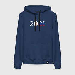 Толстовка-худи хлопковая женская МАНИЖА ЕВРОВИДЕНИЕ 2021 Z, цвет: тёмно-синий