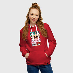 Толстовка-худи хлопковая женская MY HERO ACADEMIA MHA, цвет: красный — фото 2