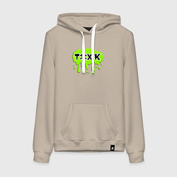 Толстовка-худи хлопковая женская Токсик toxik, цвет: миндальный