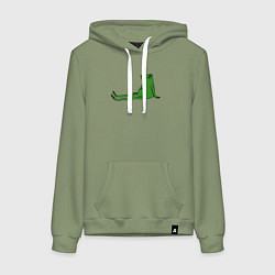 Толстовка-худи хлопковая женская Лягушка приуныла, цвет: авокадо