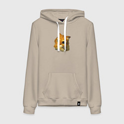 Толстовка-худи хлопковая женская Шрек: Кот в сапогах, цвет: миндальный