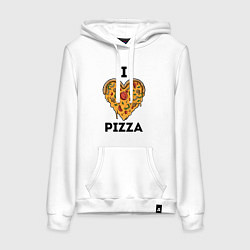 Женская толстовка-худи I LOVE PIZZA Я ЛЮБЛЮ ПИЦЦУ Z