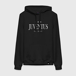 Толстовка-худи хлопковая женская Juventus Tee est 1897 2021, цвет: черный