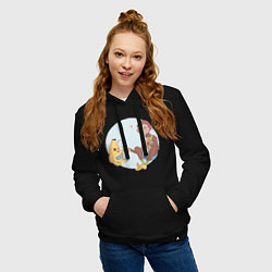 Толстовка-худи хлопковая женская Манки и Банан, цвет: черный — фото 2