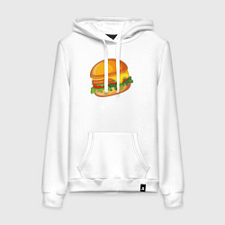 Толстовка-худи хлопковая женская My Burger, цвет: белый