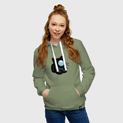 Толстовка-худи хлопковая женская Among Us, цвет: авокадо — фото 2