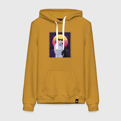 Женская толстовка-худи Synthwave cat