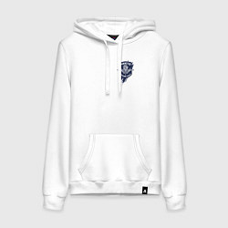 Толстовка-худи хлопковая женская ВДВ Никто, кроме нас!, цвет: белый