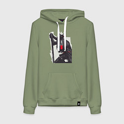 Толстовка-худи хлопковая женская Bloodborne, цвет: авокадо