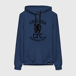 Толстовка-худи хлопковая женская Chelsea CFC, цвет: тёмно-синий