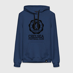 Толстовка-худи хлопковая женская Chelsea FC: Emblem, цвет: тёмно-синий