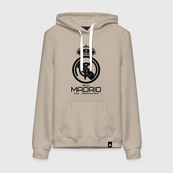 Толстовка-худи хлопковая женская Real Madrid, цвет: миндальный