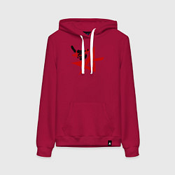 Толстовка-худи хлопковая женская Алиса коза, цвет: маджента