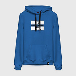 Толстовка-худи хлопковая женская Hige wo Soru, цвет: синий