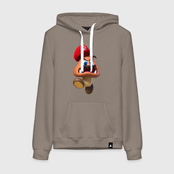 Толстовка-худи хлопковая женская Goomba, цвет: утренний латте