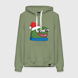 Женская толстовка-худи Pepe, pepe happy, Пепе хеппи, pepe happy new year