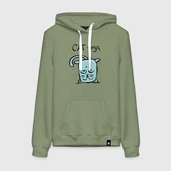 Женская толстовка-худи Кот и йога