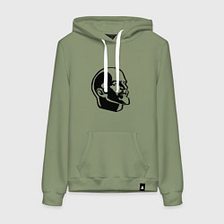 Толстовка-худи хлопковая женская Ленин Владимир Ильич, цвет: авокадо