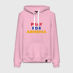 Толстовка-худи хлопковая женская Pray Armenia, цвет: светло-розовый