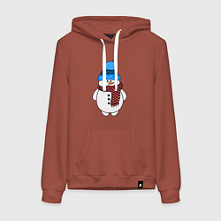 Женская толстовка-худи Снеговик в шапочке