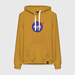 Толстовка-худи хлопковая женская Pepe Pepe space Nasa, цвет: горчичный