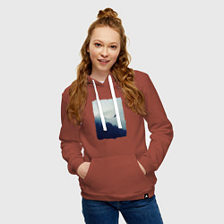 Толстовка-худи хлопковая женская ОРЁЛ НАД ЛЕСОМ EAGLE, цвет: кирпичный — фото 2