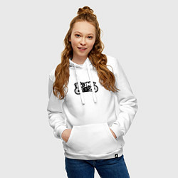 Толстовка-худи хлопковая женская Blink 182 лого, цвет: белый — фото 2