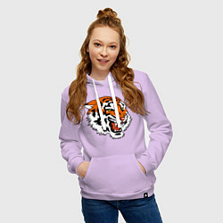 Толстовка-худи хлопковая женская Smiling Tiger, цвет: лаванда — фото 2