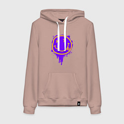 Женская толстовка-худи НИРВАНА СМАЙЛ НЕОН