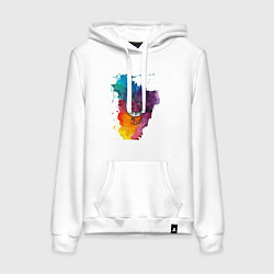 Женская толстовка-худи Акварель - скрипичный ключ