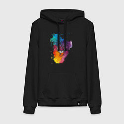 Женская толстовка-худи Акварель - скрипичный ключ