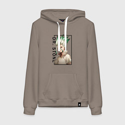 Толстовка-худи хлопковая женская Доктор Стоун Сенку Ишигами, цвет: утренний латте