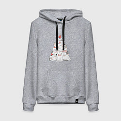 Женская толстовка-худи НОВОГОДНЯЯ ЕЛКА ИЗ КОТОВ