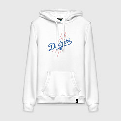 Толстовка-худи хлопковая женская Los Angeles Dodgers baseball, цвет: белый