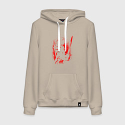 Женская толстовка-худи ВЕДЬМАК И ПЛОТВА, РУНЫ, БРЫЗГИ КРАСОК