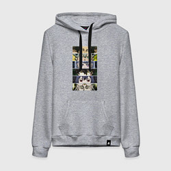 Женская толстовка-худи Чнерный Клевер Black Clover, персонажи