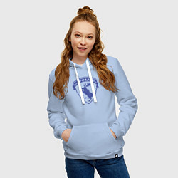 Толстовка-худи хлопковая женская VOLVO логотип синий, цвет: мягкое небо — фото 2