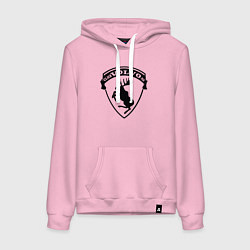 Толстовка-худи хлопковая женская VOLVO логотип чёрный, цвет: светло-розовый