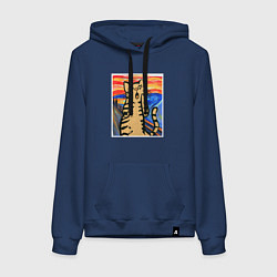 Женская толстовка-худи Орущий кот пародия на Крик Мунка