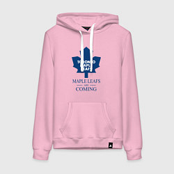 Толстовка-худи хлопковая женская Toronto Maple Leafs are coming Торонто Мейпл Лифс, цвет: светло-розовый