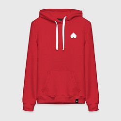 Толстовка-худи хлопковая женская Душа Монстра, цвет: красный