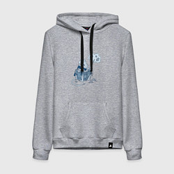 Толстовка-худи хлопковая женская Обучение маленького мага, цвет: меланж