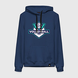 Толстовка-худи хлопковая женская Volleyball - Club, цвет: тёмно-синий