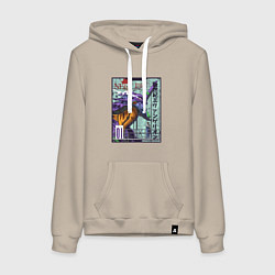 Женская толстовка-худи Евангелион eva 01 робот