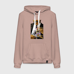 Толстовка-худи хлопковая женская Samuel, цвет: пыльно-розовый