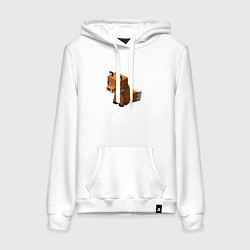Толстовка-худи хлопковая женская Милая лиса из Майнкрафта, цвет: белый