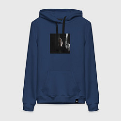Толстовка-худи хлопковая женская ДЖИЗУС АЛЬБОМ БЕЗ НАЗВАНИЯ, цвет: тёмно-синий