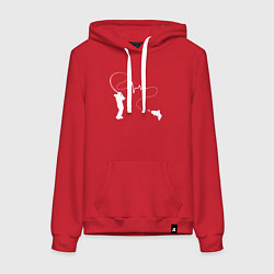 Женская толстовка-худи Сердцебиение рыбалки