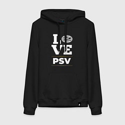 Толстовка-худи хлопковая женская PSV Love Classic, цвет: черный