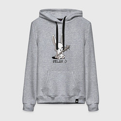 Женская толстовка-худи Милый зайчик с дубинкой